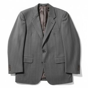 Kingsridge Grey Pinstripe Blazer, Men's 42E Two Button Suit Jacket, Made in USA